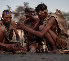San people, commonly known as Bushmen, in botswana, on safari with off the beaten path travel company