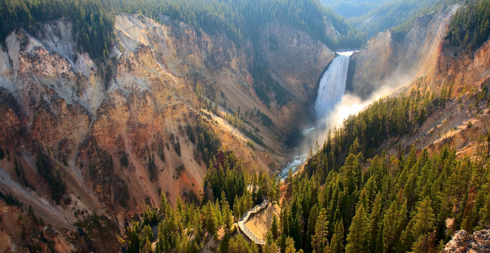 scenic overlook at yellowstone falls