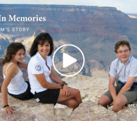 mother and children sitting at top of grand canyon on off the beaten path travel adventure