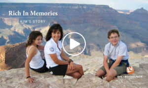 mother and children sitting at top of grand canyon on off the beaten path travel adventure