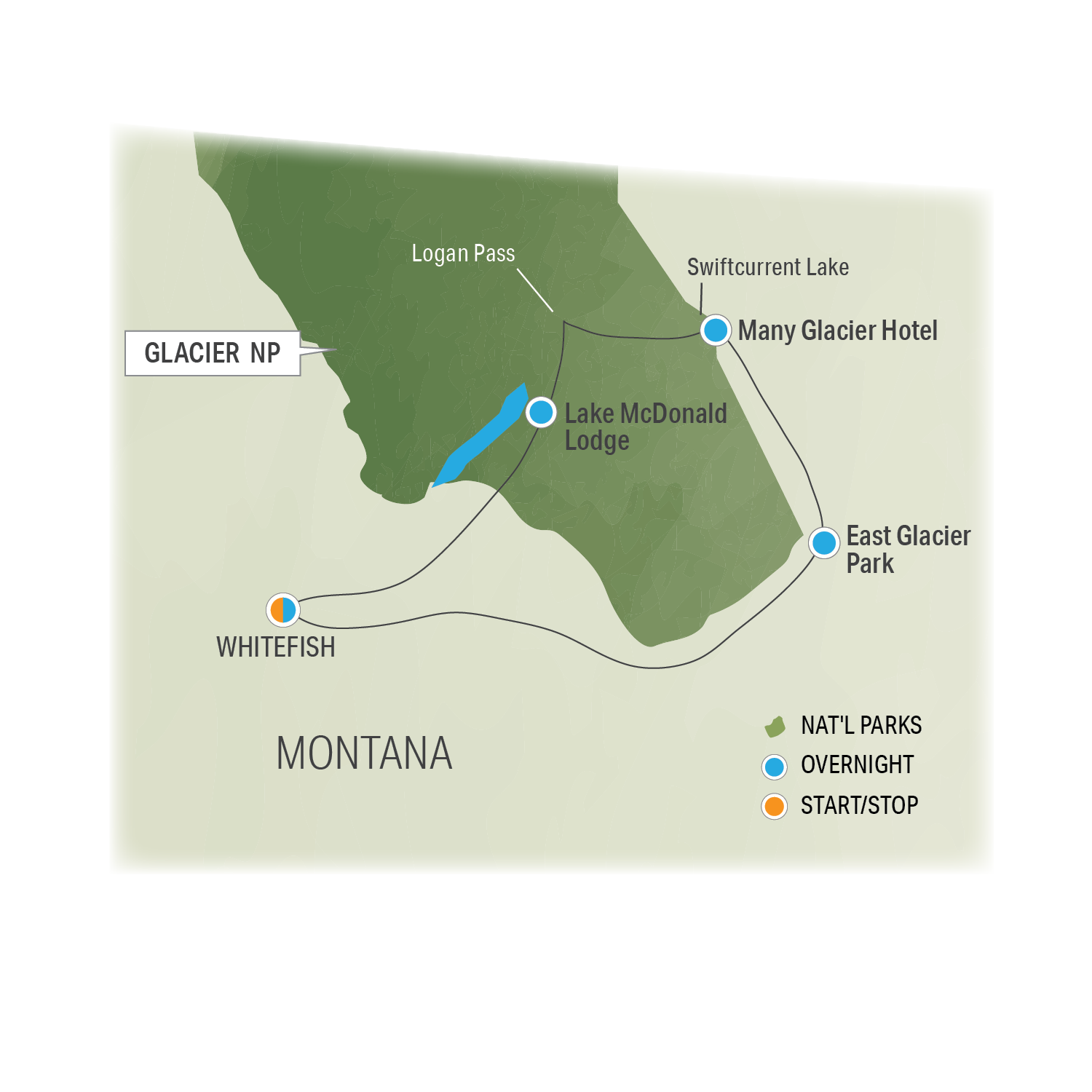 Exploring Glacier National Park - Trip Map